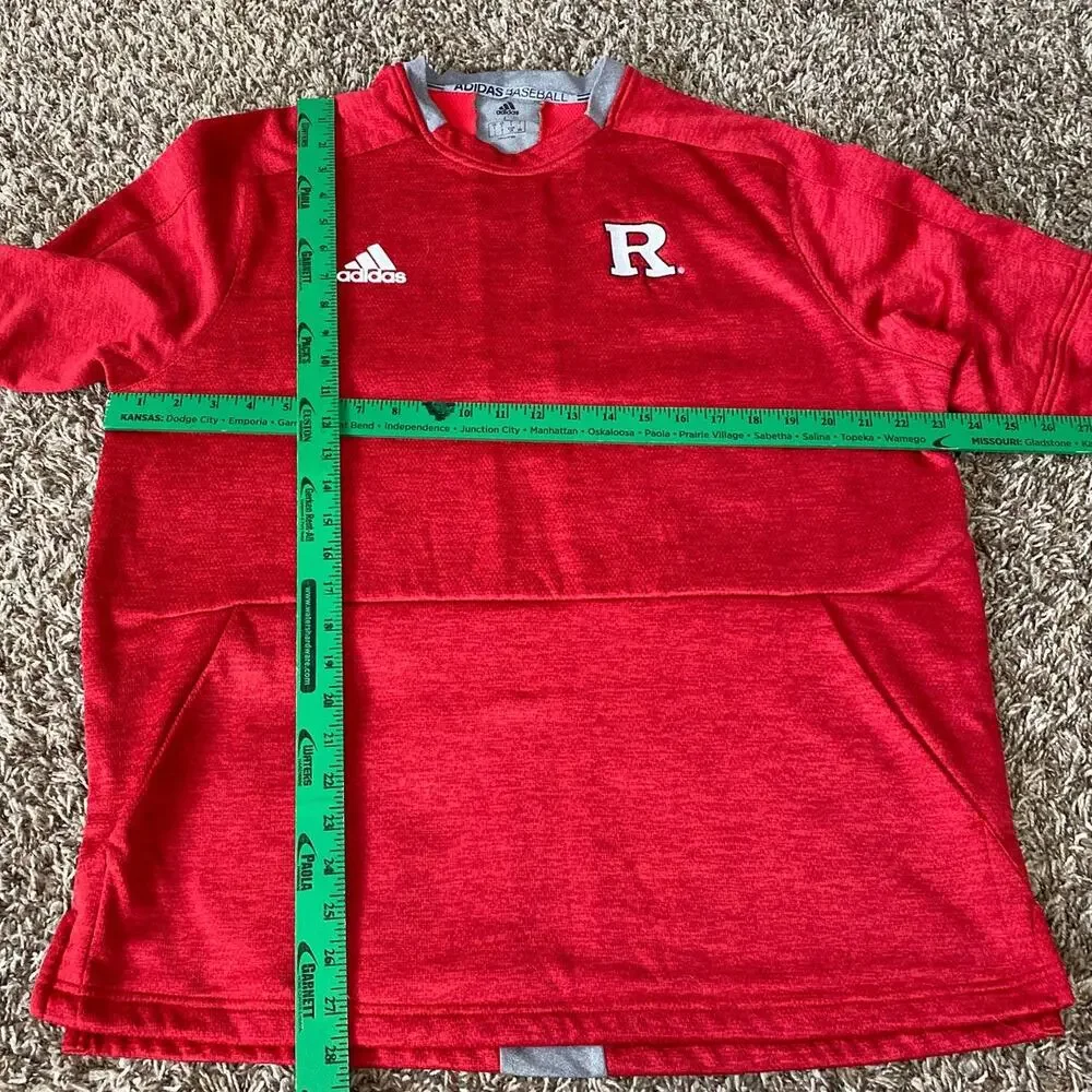 ADIDAS BASEBALL Long Sleeve Red Gray Athletic Top Men Large
